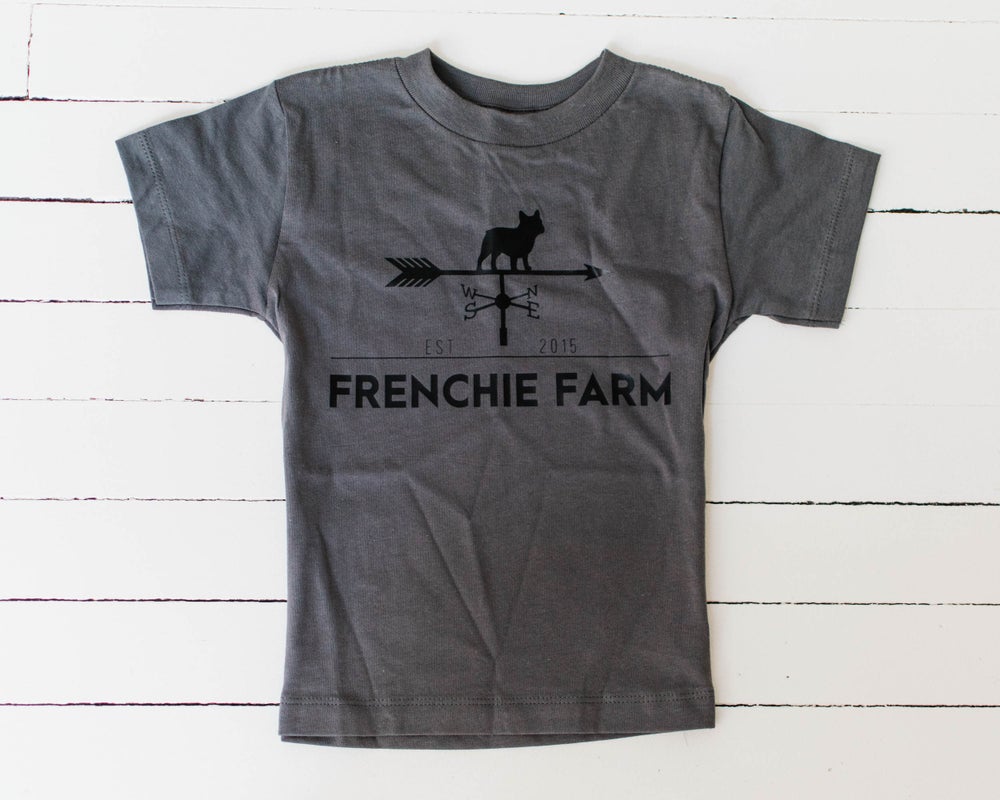SALE. Frenchie Farm Toddler Tee. Gray