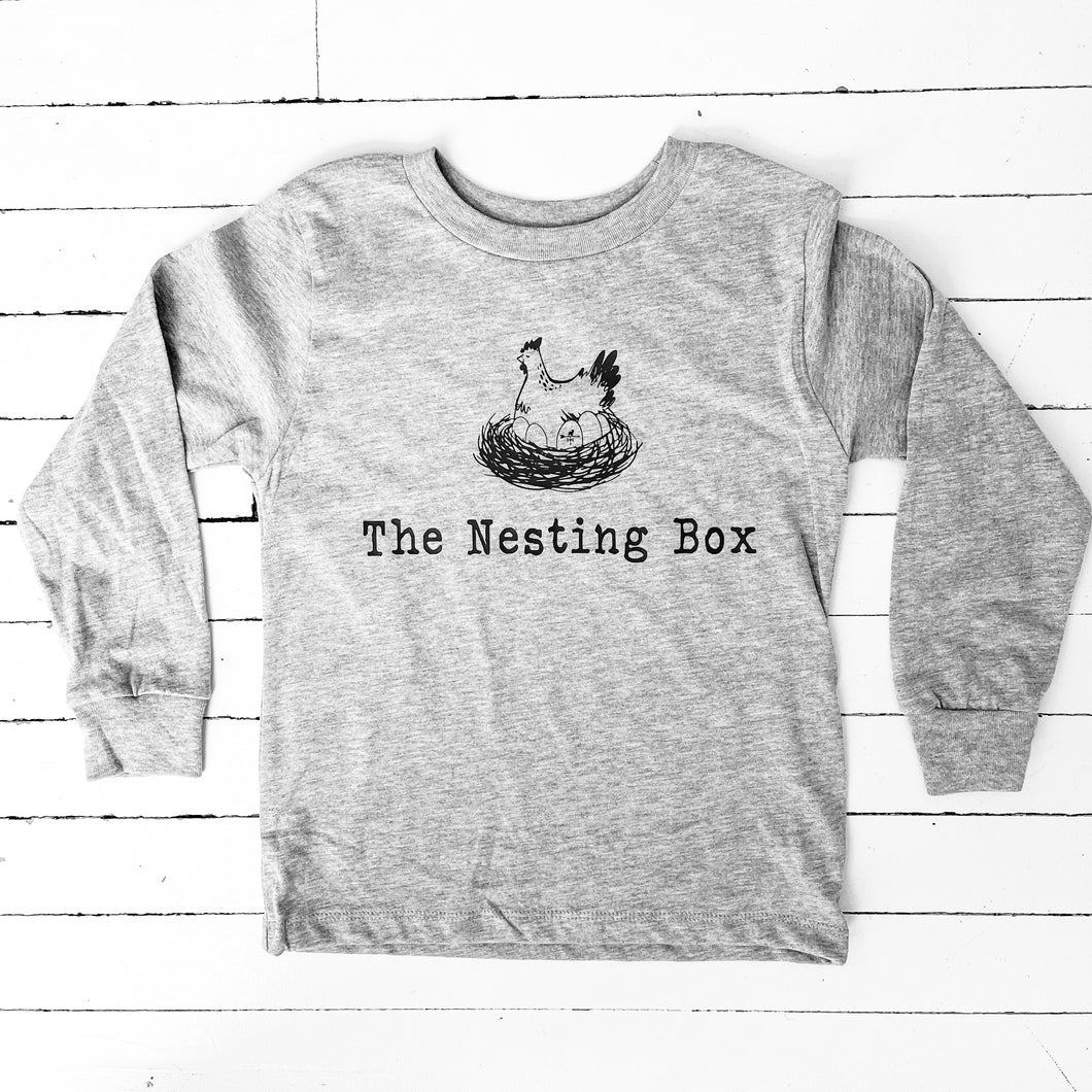 The Nesting Box. Youth Long Sleeve Tee. Pre-Order
